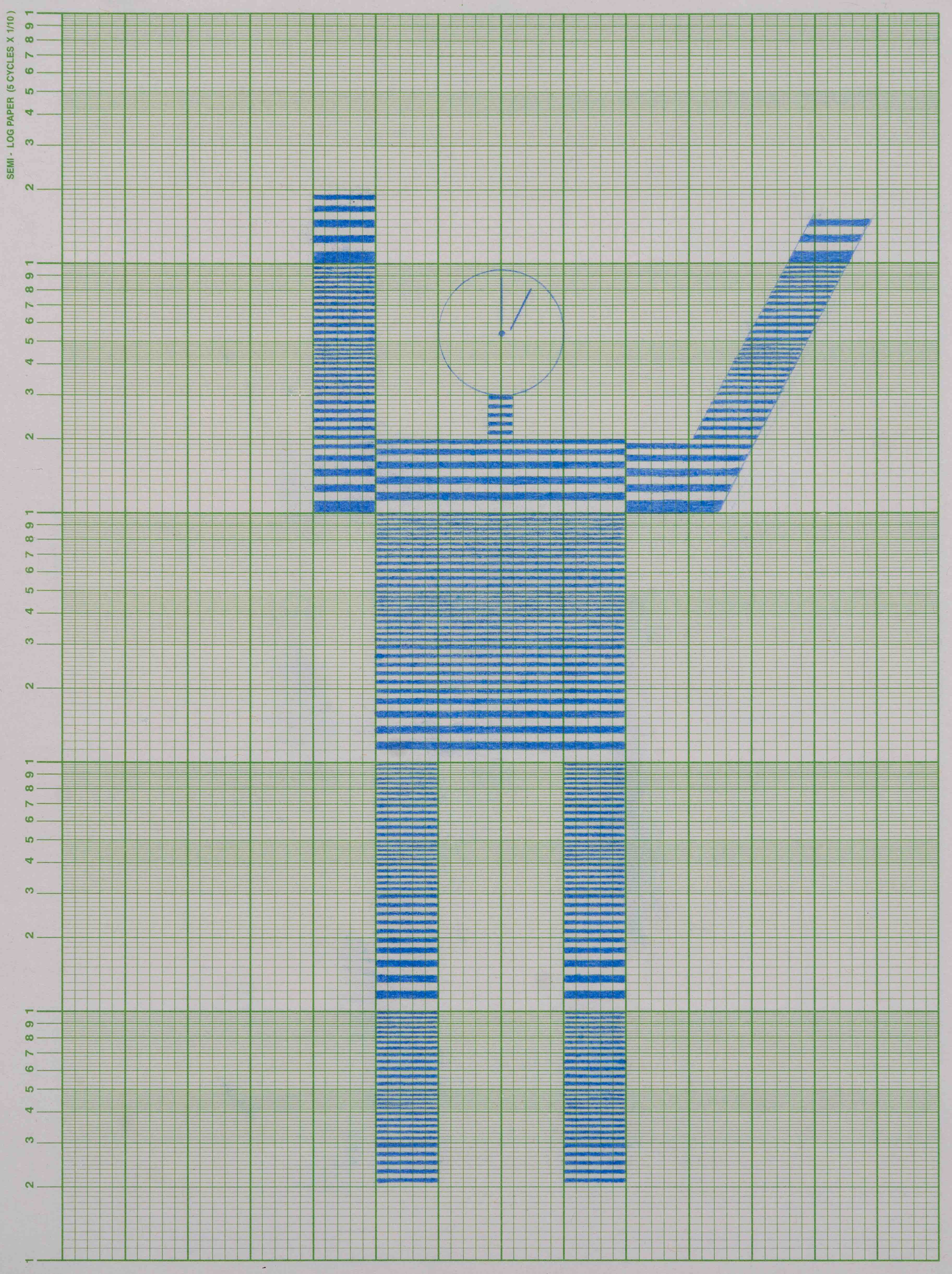 Koyal Raheja, pencil drawing on graph paper, contemporary